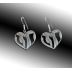 Heart shape Dangle Earrings with Hebrew Text "Strength"