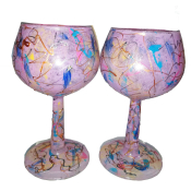 Hand Painted Light Pink 4" Goblets Hand Painted Light Pink 4" Goblets