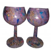 Hand Painted PairedPink 4" Goblets