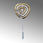 Ahava  Brooch Hebrew Word "Ahava" or "Love"  written as a heart.