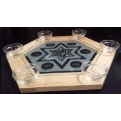 Hexagon Seder plate  in wood frame