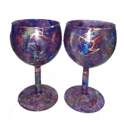 Purple Wine Glass Set